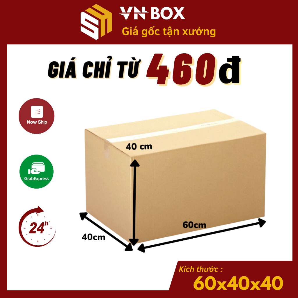 Combo 10 thùng carton 60x40x40 thùng to chuyển nhà, đóng hàng size lớn giá xưởng