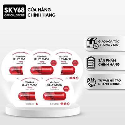 Combo 5 Mặt Nạ Giúp Săn Chắc Da BANOBAGI PREMIUM Vita Genic Jelly Mask Lifting 30ml x5 - ĐỎ (NEW)