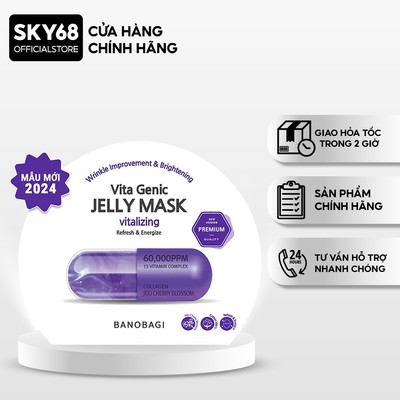 Mặt Nạ Chống Lão Hoá Da BANOBAGI PREMIUM Vita Genic Jelly Mask Vitalizing 30ml - TÍM (NEW)