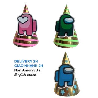 Nón Sinh Nhật Among Us Cho Bé Nhiều Mẫu - Among Us Birthday Party Hat For Kid CCH61