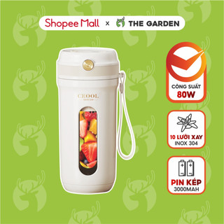 Máy xay sinh tố cầm tay mini THE GARDEN 10 Lưỡi inox 304 tặng ống hút silicon
