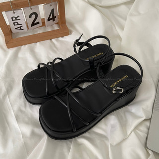 Sandal Đế Xuồng Quai Mảnh Pong Shoes- Full Box- Mã 1661