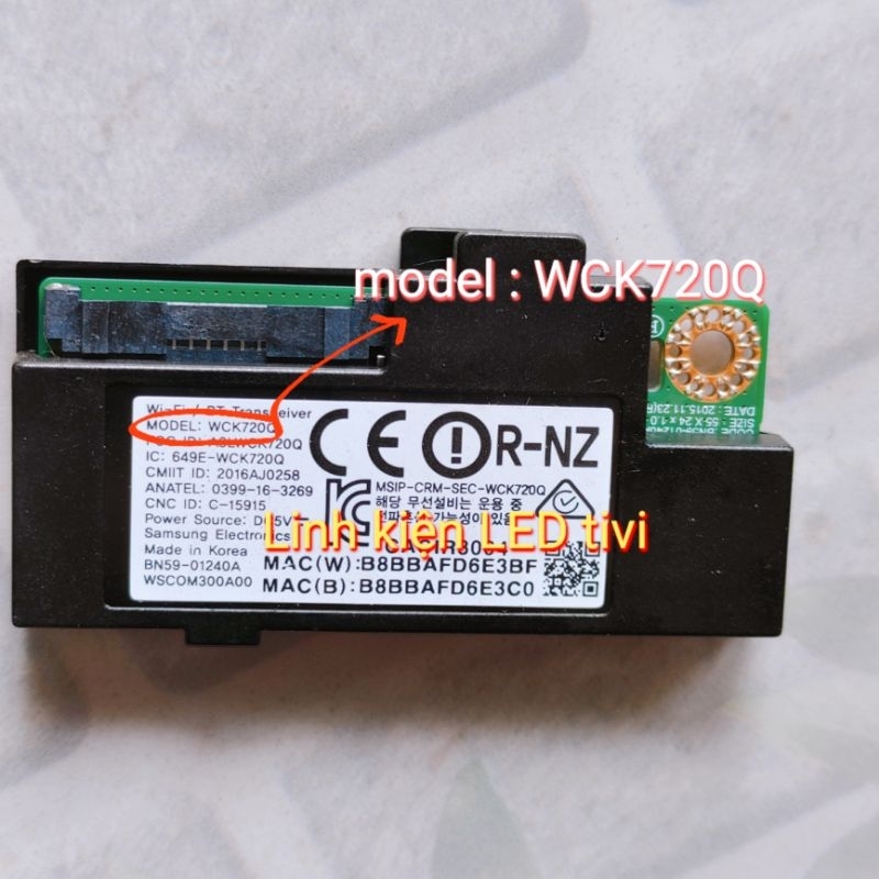 Bo wifi tivi samsung model : WCK720Q