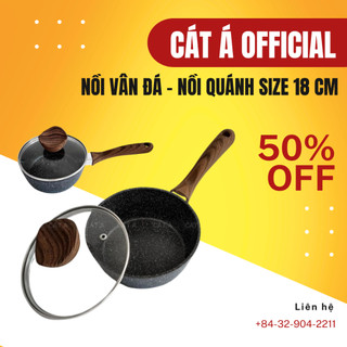 Nồi chống dính vân đá cẩm thạch cao cấp bằng nhôm- Có nắp đậy, đường kính 16-18cm- Tiện lợi cho chiên, xào [TFFP-541-16]