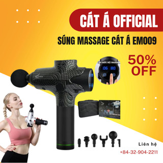 Súng massage 6 đầu 30 chế độ, Máy massage EM009 toàn thân cầm tay 6 đầu, Súng mát xa cơ cho người tập GYM