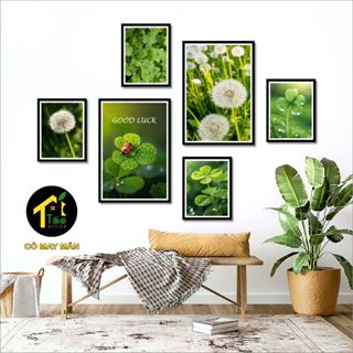 Tranh decor Cỏ May Măn, Hoa Bồ Công Anh trong gió trang trí phòng ngủ, phòng khách, spa đồ decor tranh treo tường