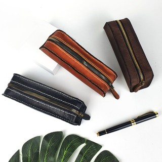 Túi đựng bút da bò thật handmade zn11vb - 100% da bò thật, bh 3 năm