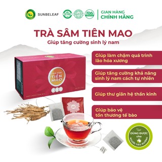 Trà Thảo Mộc Sâm Tiên Mao SunBeleaf Hỗ Trợ Tăng Cường Sinh Lý Nam, Bảo Vệ Tế Bào Bị Tổn Thưởng, Trà Túi Lọc 20 gói