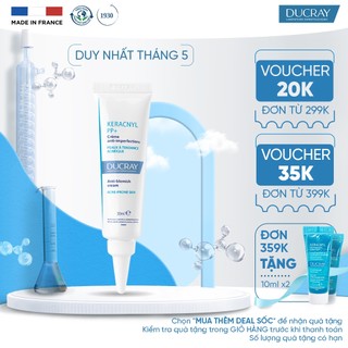 Kem ngừa mụn viêm & thâm chuyên biệt dành cho da nhờn, tổn thương Ducray Keracnyl PP+ Anti-Blemish Cream 30ml