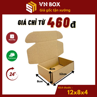 12x8x4 Combo 100 Hộp nắp gài pizza, hộp giấy nắp cài gói hàng phụ kiện quà tặng handmade rẻ - VN Box