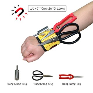 ❤️FREESHIP❤️ Băng đai nam châm đeo tay giữ đinh ốc vít phiên bản nâng cấp 15 viên nam châm