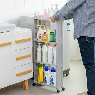 Kệ Hẹp Di Động 4 Tầng Có Bánh Xe Di Chuyển Siêu Tiện Dụng