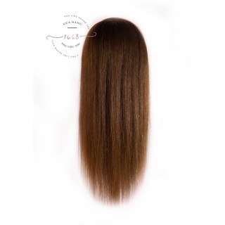 Đầu manocanh chịu nhiệt  50% tóc thật dài 60cm, đầu ken, đầu giả để uốn duỗi dưới nhiệt độ 180 độ dành cho học viên.