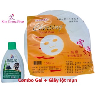  Combo Gel hút mụn THAN HOẠT TÍNH 200g và Giấy lột mụn 100 miếng 