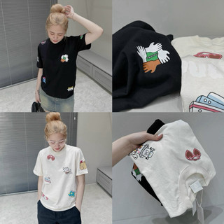 ÁO THUN, ÁO PHÔNG NỮ PNB BABY TEE IN HÌNH ĐEN, TRẮNG BO CỔ cotton co dãn dễ phối đồ hot hit 2024 kèm ảnh thật