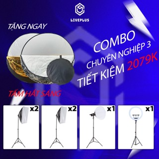 Bộ Đèn Livestream Chuyên Nghiệp 3 Combo hoàn hảo cho livestream, studio, quay phim, chụp ảnh chuyên nghiệp