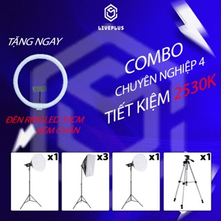 Bộ Đèn Livestream Chuyên Nghiệp 4 Combo hoàn hảo cho livestream, studio, quay phim, chụp ảnh chuyên nghiệp