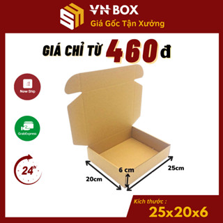 25x20x6 combo 100 Hộp nắp gài pizza, hộp giấy nắp cài gói hàng phụ kiện quần áo quà tặng - VN Bo