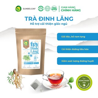 Trà đinh lăng túi lọc Delta giúp dễ ngủ, trà thảo dược cải thiện tình trạng mất ngủ, an thần ngủ ngon, túi zip 25-50 gói
