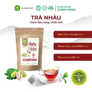 Trà Nhàu Túi Tọc Delta, trà thảo dược giúp giảm đau lưng, xương khớp, tăng cường hệ miễn dịch, tui zip 25-50 gói