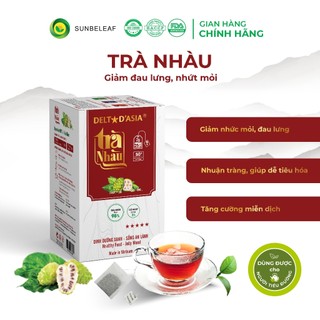 Trà Nhàu Túi Lọc Delta, Trà thảo dược giúp giảm đau lưng, xương khớp, tăng cường hệ miễn dịch, trà túi lọc hộp 25 gói