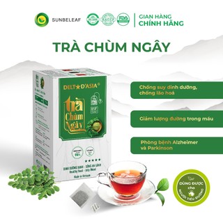 Trà chùm ngây Túi Lọc Delta chống lão hóa, Trà thảo dược hỗ trợ detox giảm cân, giảm đường huyết, trà túi lọc hộp 25 gói