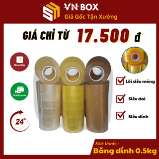  Băng dính 1kg lõi mỏng băng keo gói hàng trong suốt lõi thạch cao  1 cuộn  