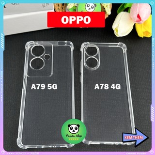 Ốp Oppo A78 4G / A79 5G Bảo Vệ Cam, Chống Sốc, Trong Suốt, Silicon