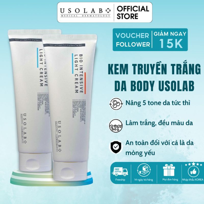 Kem body trắng da Usolab Bio Intensive Light Cream 250ml - Hỗ trợ nâng 5 tone da nhanh chóng