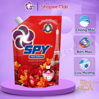 (New) Nước xả vải SPY hương Quyến Rũ 1200ml chống mốc, công nghệ hạt lưu hương, bền màu, ngừa mùi hôi và mềm mại