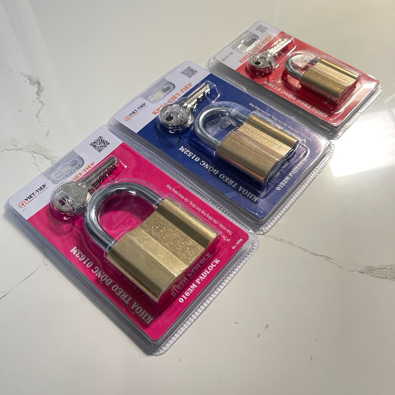 Ổ khoá treo đồng, ổ khoá cửa Việt Tiệp 4p(0138M), 5p(0152M), 6p(0163M)