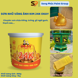 Sơn Chậu Nước Nhũ Vàng Ánh Kim 24k Hạt Nhỏ  