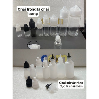 Chai chiết tinh dầu mực xăm (SET 10SP) 5ml 10ml 15ml 20ml 30ml 50ml 100ml chai chiết mĩ phẩm, chai chiết juice