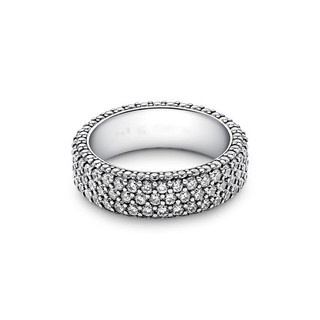 Nhẫn bạc nữ Lys TIMELESS PAVE TRIPLE-ROW RING 8120SV