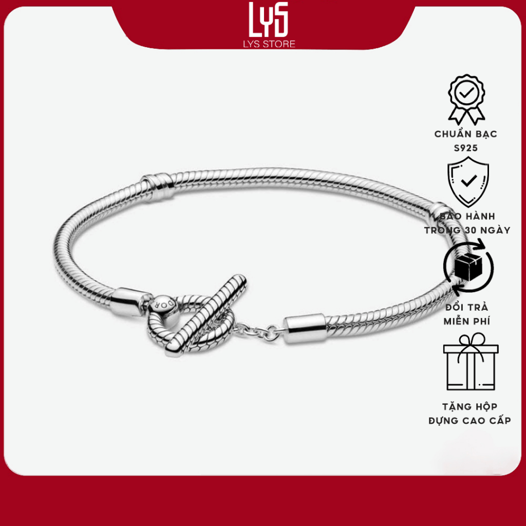 Vòng tay mềm bạc Lys Moments với khóa T-Bar 5024SV