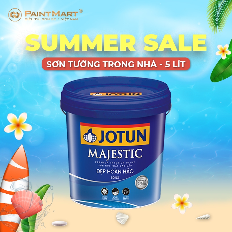 Sơn tường trong nhà Jotun Majestic 5 lít đẹp hoàn hảo bền màu, chống nấm mốc (Sơn nội thất)