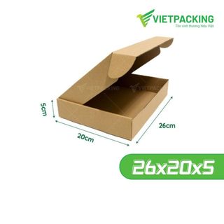 26x20x5 Combo 20 hộp carton nắp gài, hộp giấy gói hàng giá tốt, hộp carton Vietpacking