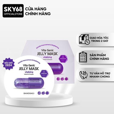 Hộp 10 Mặt Nạ Chống Lão Hoá Da BANOBAGI PREMIUM Vita Genic Jelly Mask Vitalizing 30mlx10 - TÍM (NEW)