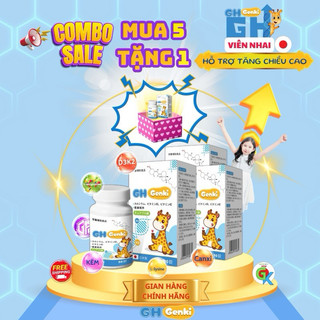 Combo 5 tặng 1 hộp GH Genki Nhật Bản - Viên nhai kích hoạt gen tăng chiều cao hộp 90 viên