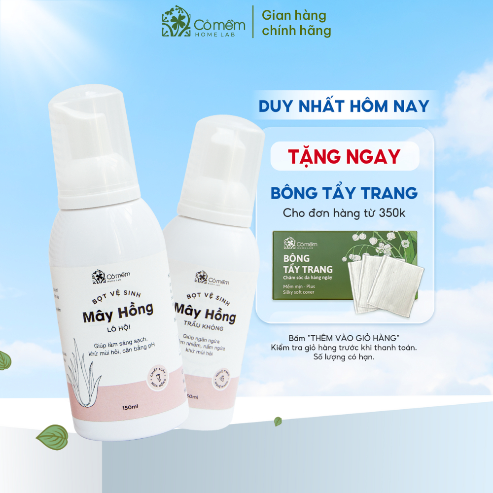 Bọt vệ sinh phụ nữ Mây Hồng Cỏ Mềm 150ml