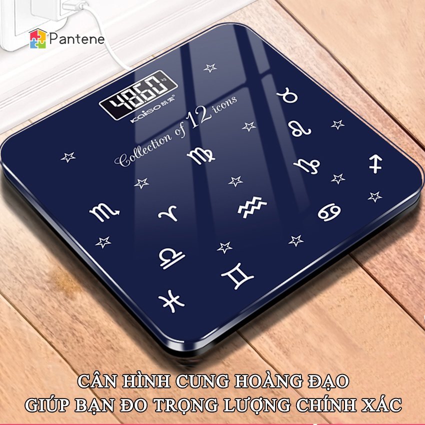 Cân điện tử PANTENE có độ chính xác cao, Cân điện tử sức khỏe có đồng hồ LED hiển thị số cân tiện lợi bền đẹp