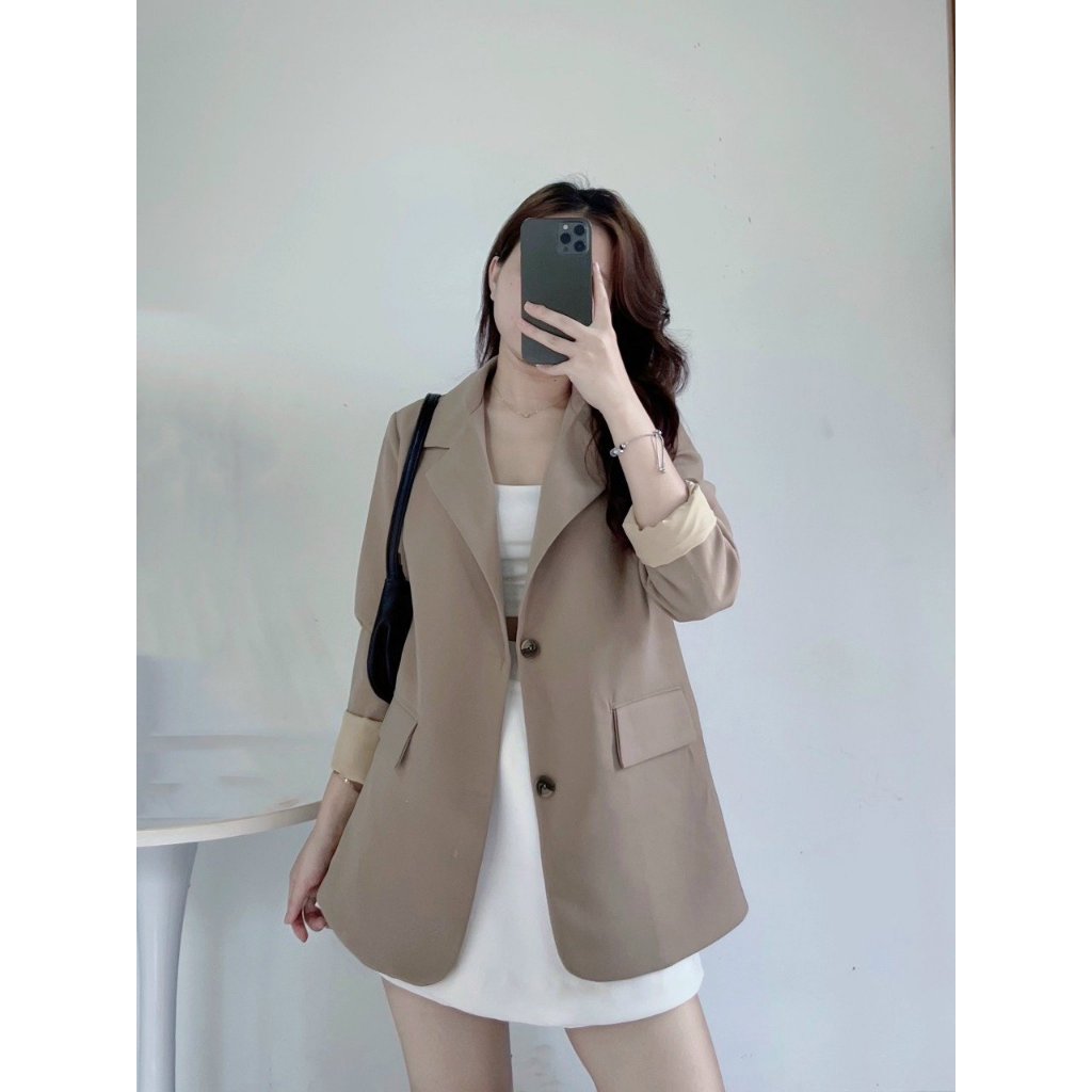 Áo Vest 2 Lớp Túi Thật Có Lót Mềm Mại, Áo Khoác Blazer Tay Dài Nhiều Màu