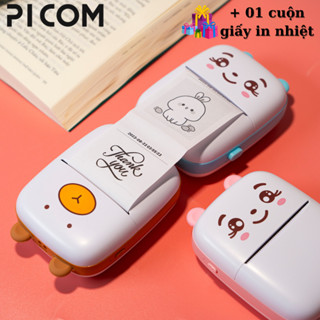 Máy In Nhiệt Mini PICOM Bluetooth Cho Điện Thoại Di Động In Ảnh, Nhãn Dãn, Tài Liệu