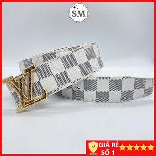 Thắt lưng nam LV Dây lưng nam LV may viền chắc chắn Nịt da họa tiết caro LVTV001