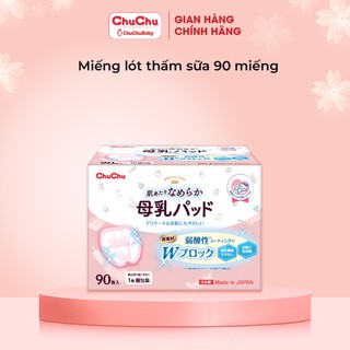 Miếng lót thấm sữa Chuchu Baby mềm mại thấm hút tốt hộp 90 miếng chính hãng