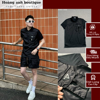 Áo Thun parad có cổ phối túi trước ngực siêu sang . áo cotton nam new 2024