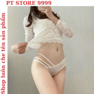 Quần chíp nữ ren hoa cạp thấp dây sườn quyến rũ-Quần lót nữ ren Ptstore Q164