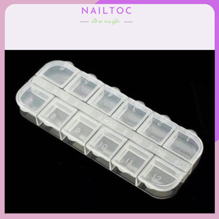 Khay 12 ngăn đựng đá hoa phụ kiện nail