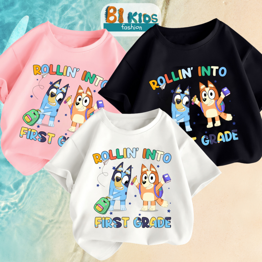 Áo thun cho bé Bi Kids, Áo phông 100% cotton tự nhiên họa tiết dễ thương Blu 05