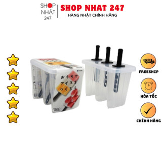 [Hỏa Tốc HN] Khuôn làm kem 3 chiếc nhựa trong INOMATA Nội địa Nhật Bản